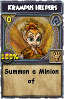 Wizard101 Shadow spell card: Krampus Helpers, Spell ID 11846