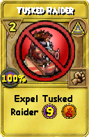 Wizard101 Myth spell card: Tusked Raider, Spell ID 11858