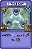 Wizard101 Ice spell card: Legion Shield, Spell ID 11860