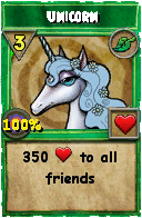 Wizard101 Life spell card: Unicorn, Spell ID 11861
