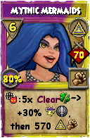 Wizard101 Myth spell card: Mythic Mermaids, Spell ID 11867