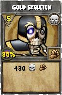 Wizard101 Death spell card: Gold Skeleton, Spell ID 11878