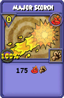 Wizard101 Fire spell card: Major Scorch, Spell ID 11882