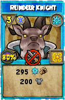 Wizard101 Ice spell card: Reindeer Knight, Spell ID 11884