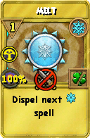Wizard101 Ice spell card: Melt, Spell ID 11892