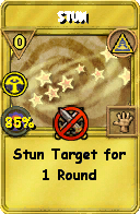 Wizard101 Myth spell card: Stun, Spell ID 11894