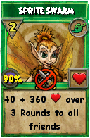 Wizard101 Life spell card: Sprite Swarm, Spell ID 11896