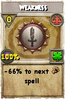 Wizard101 Balance spell card: Weakness, Spell ID 11914