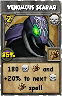 Wizard101 Death spell card: Venomous Scarab, Spell ID 11915