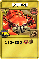 Wizard101 Balance spell card: Scorpion, Spell ID 11923