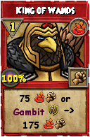 Wizard101 Fire spell card: King of Wands, Spell ID 11925