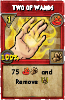 Wizard101 Fire spell card: Two of Wands, Spell ID 11927