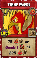 Wizard101 Fire spell card: Ten of Wands, Spell ID 11935