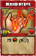 Wizard101 Fire spell card: Blessed By Evil, Spell ID 11939