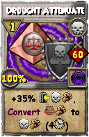 Wizard101 Death spell card: Drought Attenuate, Spell ID 11961