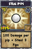Wizard101 Shadow spell card: Steal Pips, Spell ID 11964