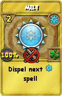 Wizard101 Ice spell card: Melt, Spell ID 11971