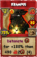 Wizard101 Fire spell card: Krampus, Spell ID 11972