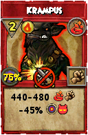 Wizard101 Fire spell card: Krampus, Spell ID 11974