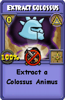Wizard101 Myth spell card: Extract Colossus, Spell ID 11192
