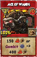 Wizard101 Fire spell card: Ace of Wands, Spell ID 11933