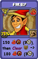Wizard101 Fire spell card: Fire Elf, Spell ID 11523