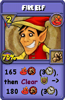 Wizard101 Fire spell card: Fire Elf, Spell ID 11524