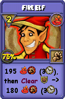 Wizard101 Fire spell card: Fire Elf, Spell ID 11526