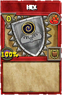 Wizard101 Fire spell card: Hex, Spell ID 11002