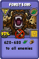 Wizard101 Life spell card: Forest Lord, Spell ID 11468