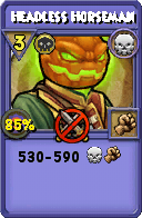 Wizard101 Death spell card: Headless Horseman, Spell ID 11802