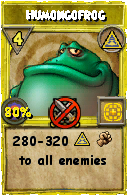 Wizard101 Myth spell card: Humongofrog, Spell ID 11008