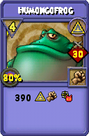 Wizard101 Myth spell card: Humongofrog, Spell ID 11007
