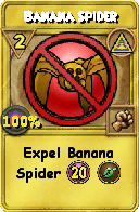 Wizard101 Myth spell card: Banana Spider, Spell ID 11553