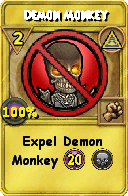Wizard101 Myth spell card: Demon Monkey, Spell ID 11554