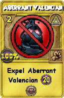 Wizard101 Myth spell card: Aberrant Valencian, Spell ID 11539