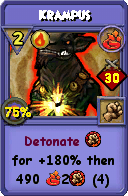Wizard101 Fire spell card: Krampus, Spell ID 11979