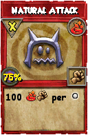 Wizard101 Fire spell card: Natural Attack, Spell ID 11127