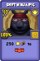 Wizard101 Star spell card: Shift Ninja Pig, Spell ID 11042