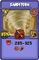 Wizard101 Balance spell card: Sandstorm, Spell ID 11844
