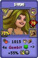 Wizard101 Storm spell card: Sirens, Spell ID 11999
