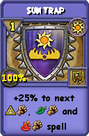 Wizard101 Sun spell card: Sun Trap, Spell ID 11325