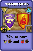 Wizard101 Ice spell card: Volcanic Shield, Spell ID 11264