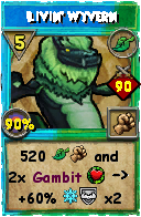 Wizard101 Life spell card: Livin' Wyvern, Spell ID 12008
