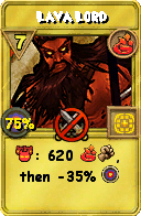 Wizard101 Fire spell card: Lava Lord, Spell ID 12011