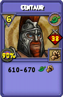 Wizard101 Life spell card: Centaur, Spell ID 12022