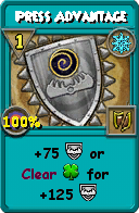 Wizard101 Ice spell card: Press Advantage, Spell ID 12029