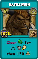 Wizard101 Myth spell card: Battle Rush, Spell ID 12030