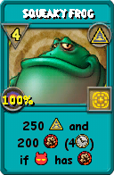 Wizard101 Myth spell card: Squeaky Frog, Spell ID 12031
