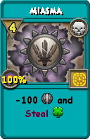 Wizard101 Death spell card: Miasma, Spell ID 12034